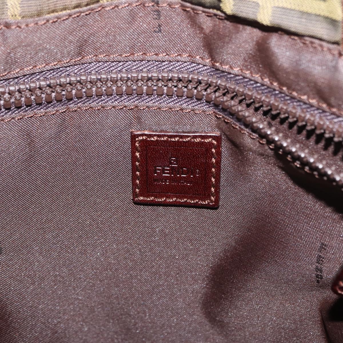 FENDI Zucca Canvas Tote Bag Black Brown Auth ep11618