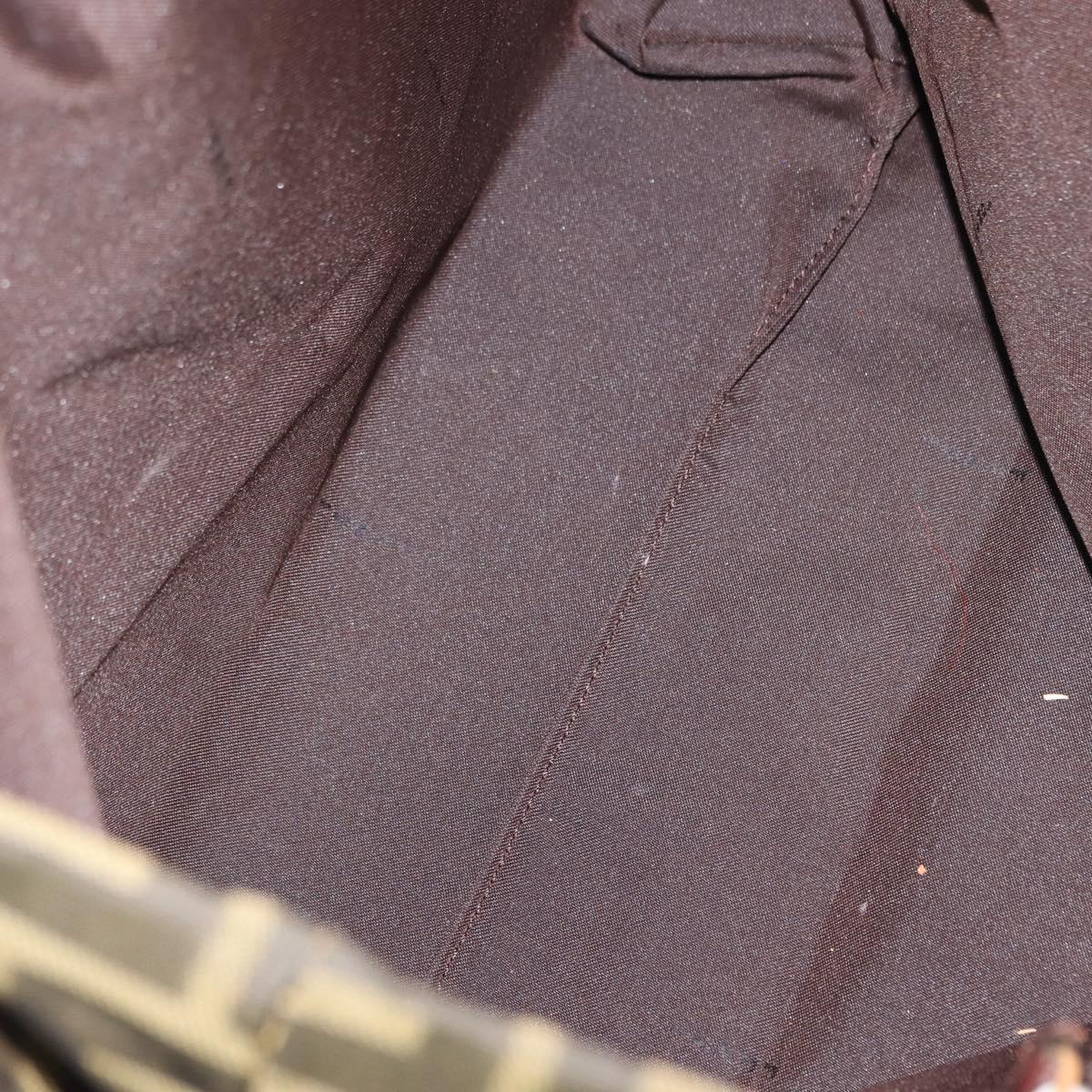 FENDI Zucca Canvas Tote Bag Black Brown Auth ep11618