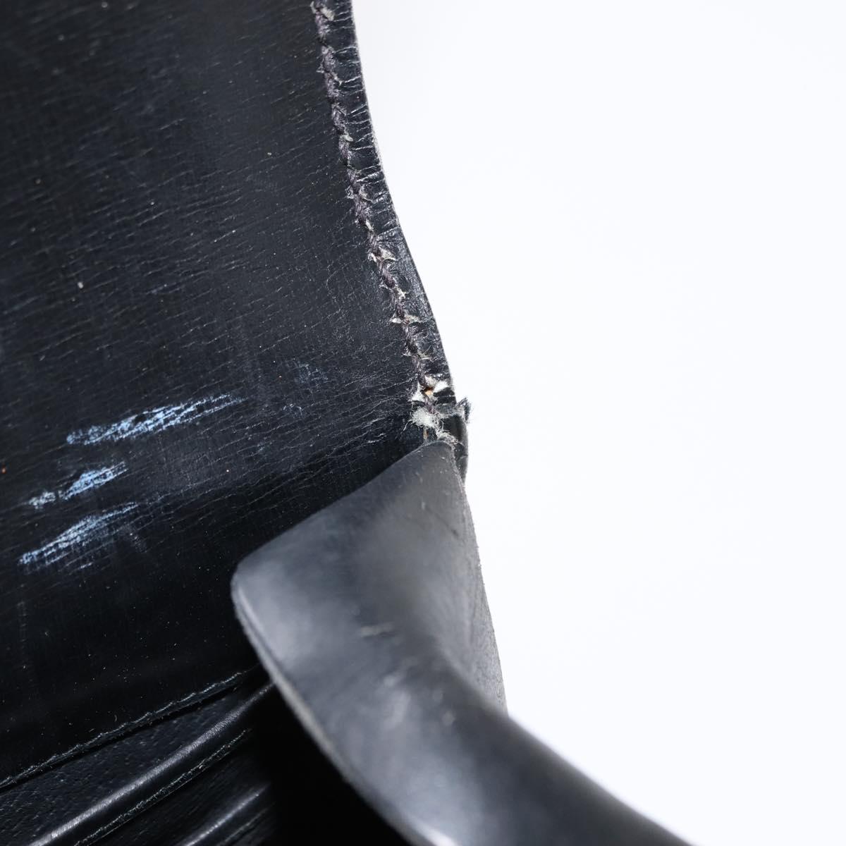 GUCCI Bamboo Hand Bag Leather Black Gold Auth ep11619