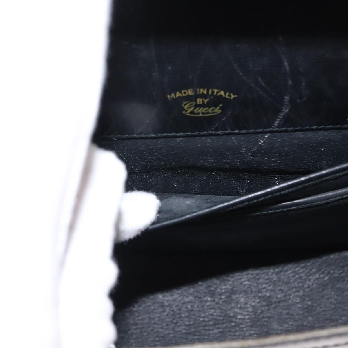 GUCCI Bamboo Hand Bag Leather Black Gold Auth ep11619