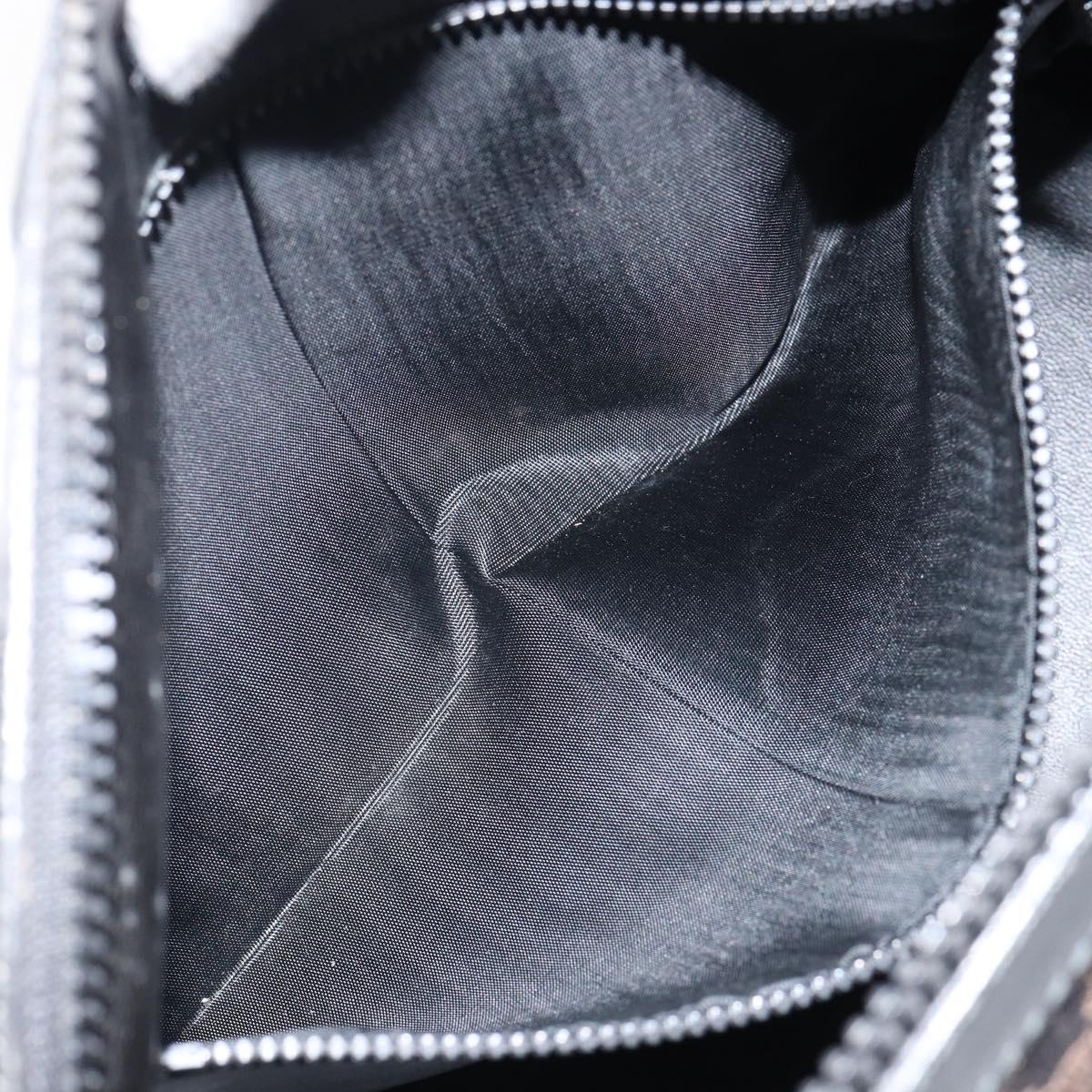 CELINE Macadam Canvas Hand Bag Suede Black Gold Auth ep11623