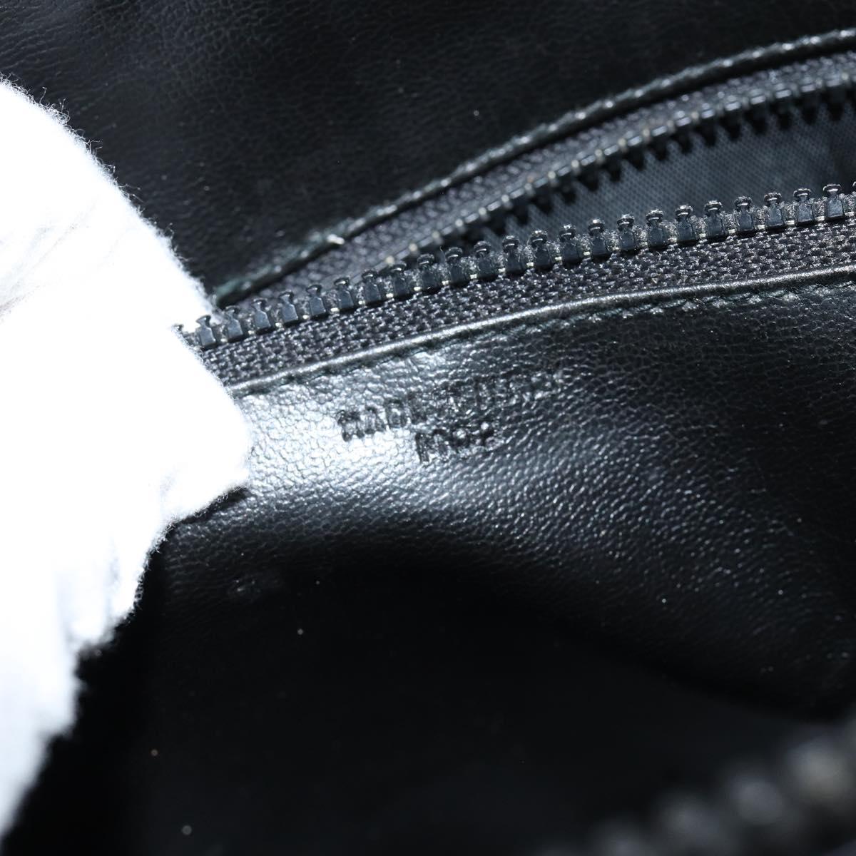 CELINE Macadam Canvas Hand Bag Suede Black Gold Auth ep11623