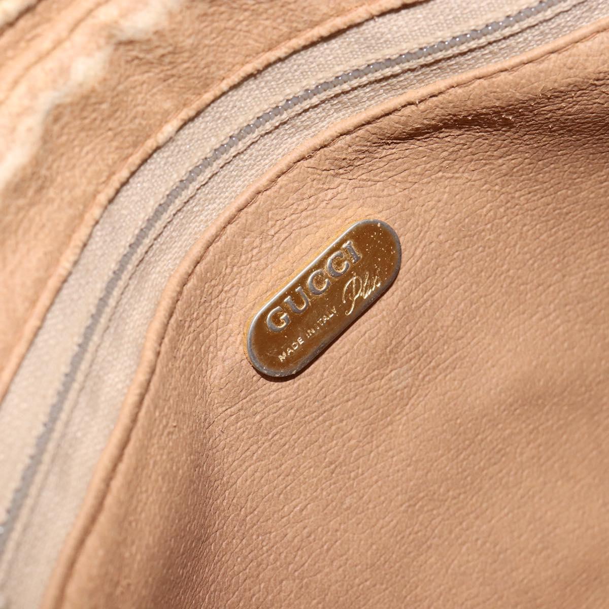 GUCCI GG Plus Supreme Shoulder Bag PVC Beige Gold Auth ep11624