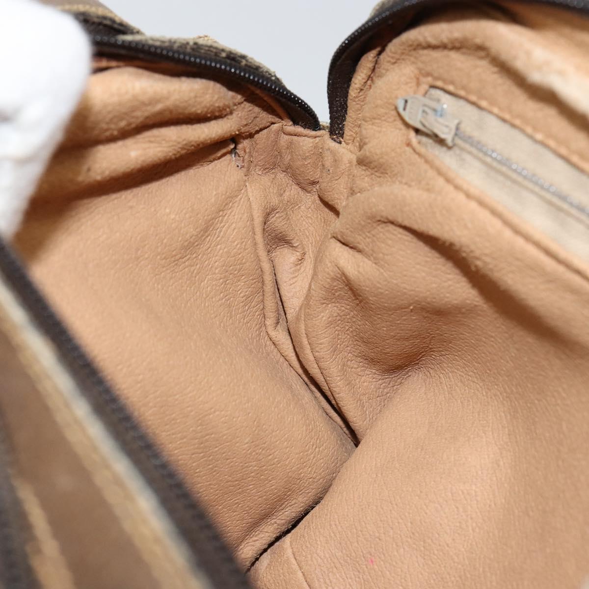 GUCCI GG Plus Supreme Shoulder Bag PVC Beige Gold Auth ep11624