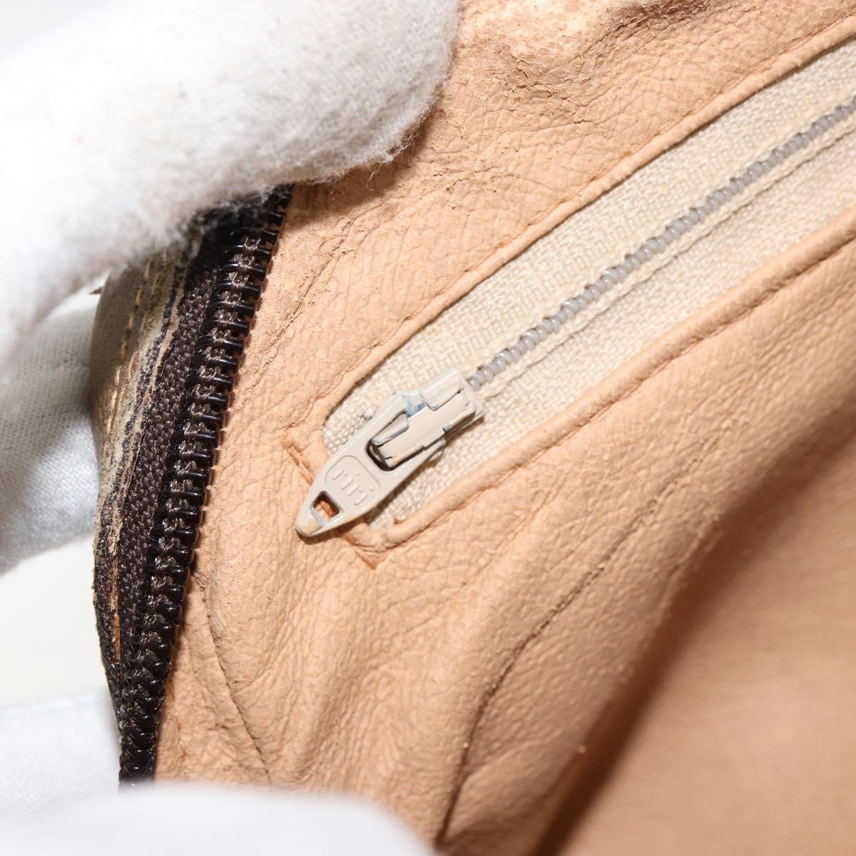 GUCCI GG Plus Supreme Shoulder Bag PVC Beige Gold Auth ep11624