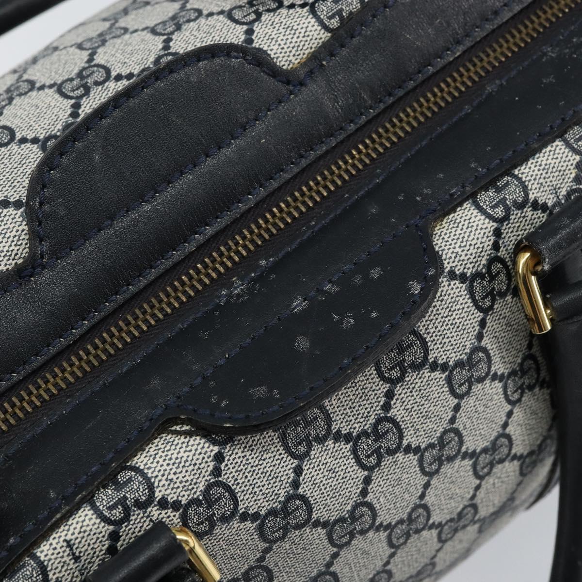 GUCCI GG Supreme Boston Bag PVC Navy Gold Auth ep11627