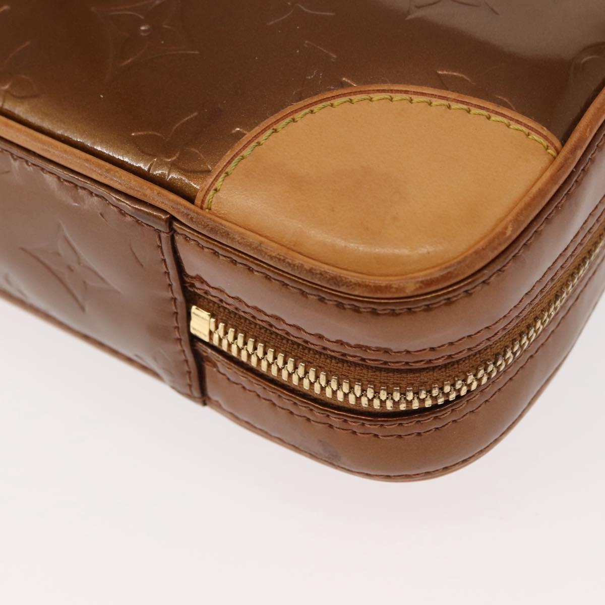 LOUIS VUITTON Monogram Vernis Van Damme Hand Bag Bronze M91125 LV Auth ep11640