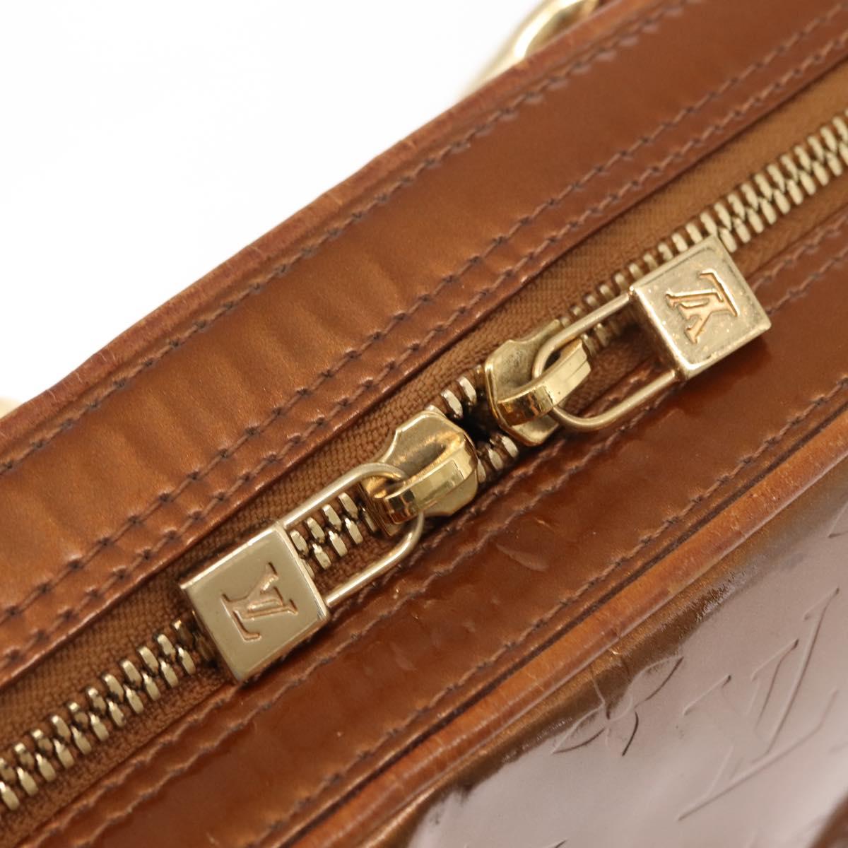 LOUIS VUITTON Monogram Vernis Van Damme Hand Bag Bronze M91125 LV Auth ep11640