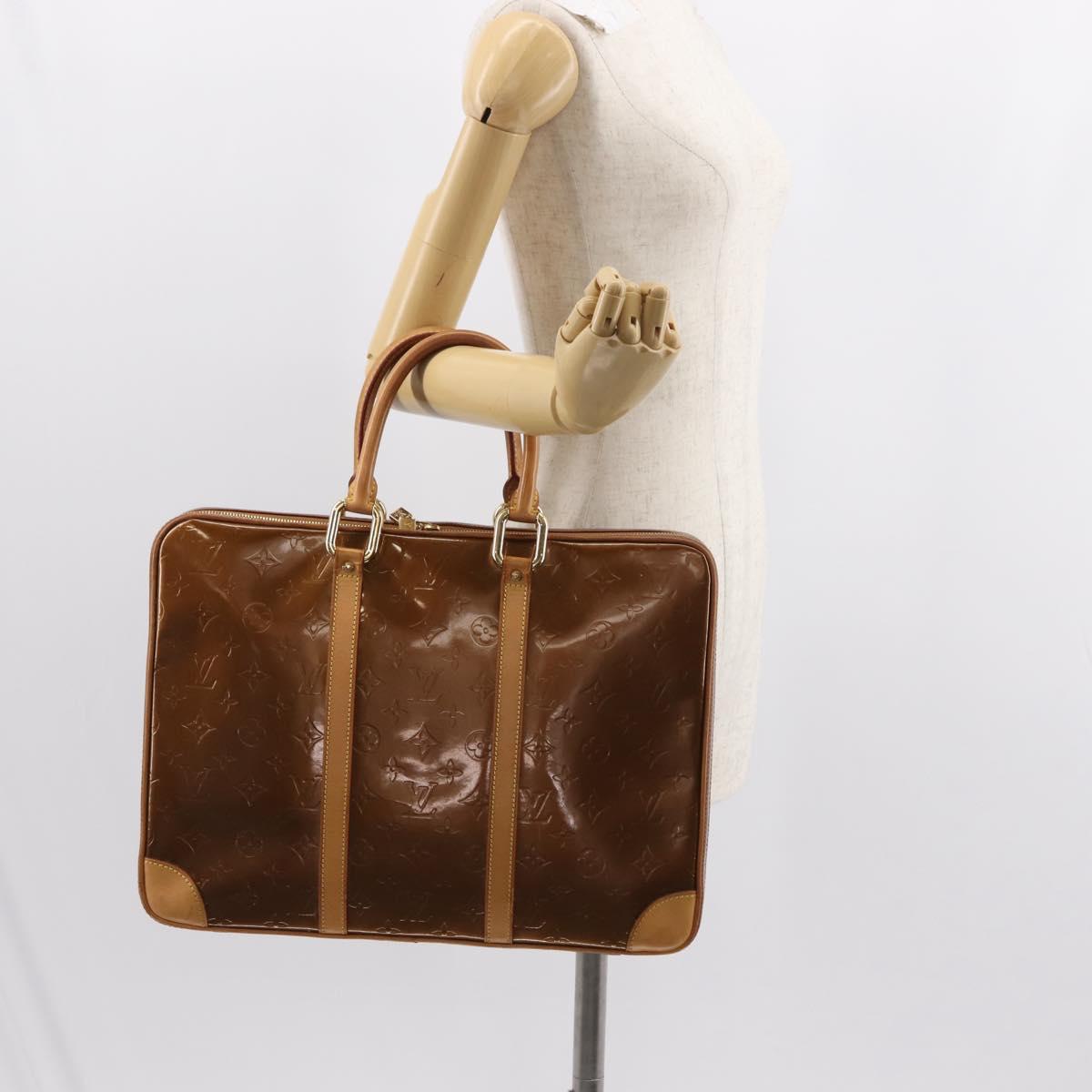 LOUIS VUITTON Monogram Vernis Van Damme Hand Bag Bronze M91125 LV Auth ep11640
