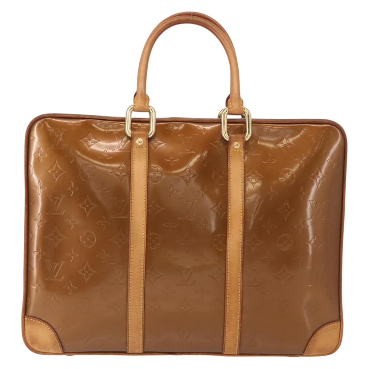 LOUIS VUITTON Monogram Vernis Van Damme Hand Bag Bronze M91125 LV Auth ep11640