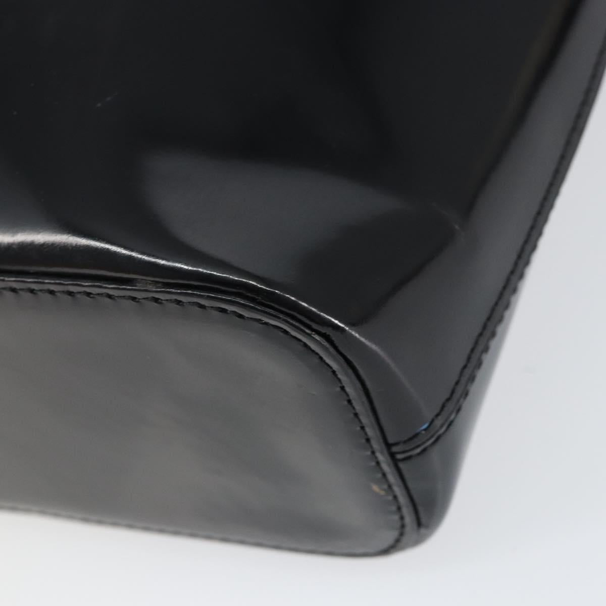 CELINE Shoulder Bag Enamel Black Gold Auth ep11645