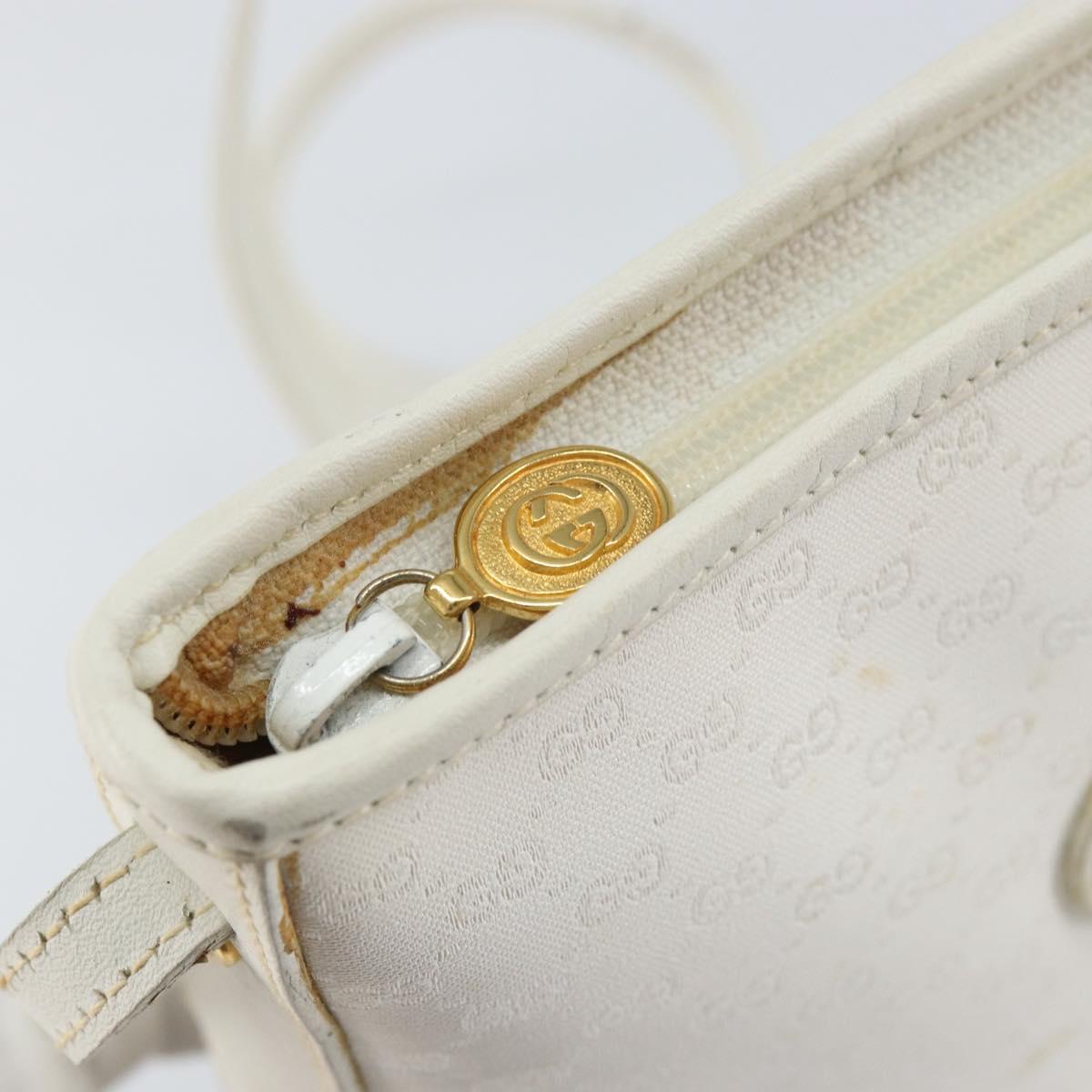 GUCCI Micro GG Supreme Shoulder Bag PVC White Gold 007 115 1095 Auth ep11655