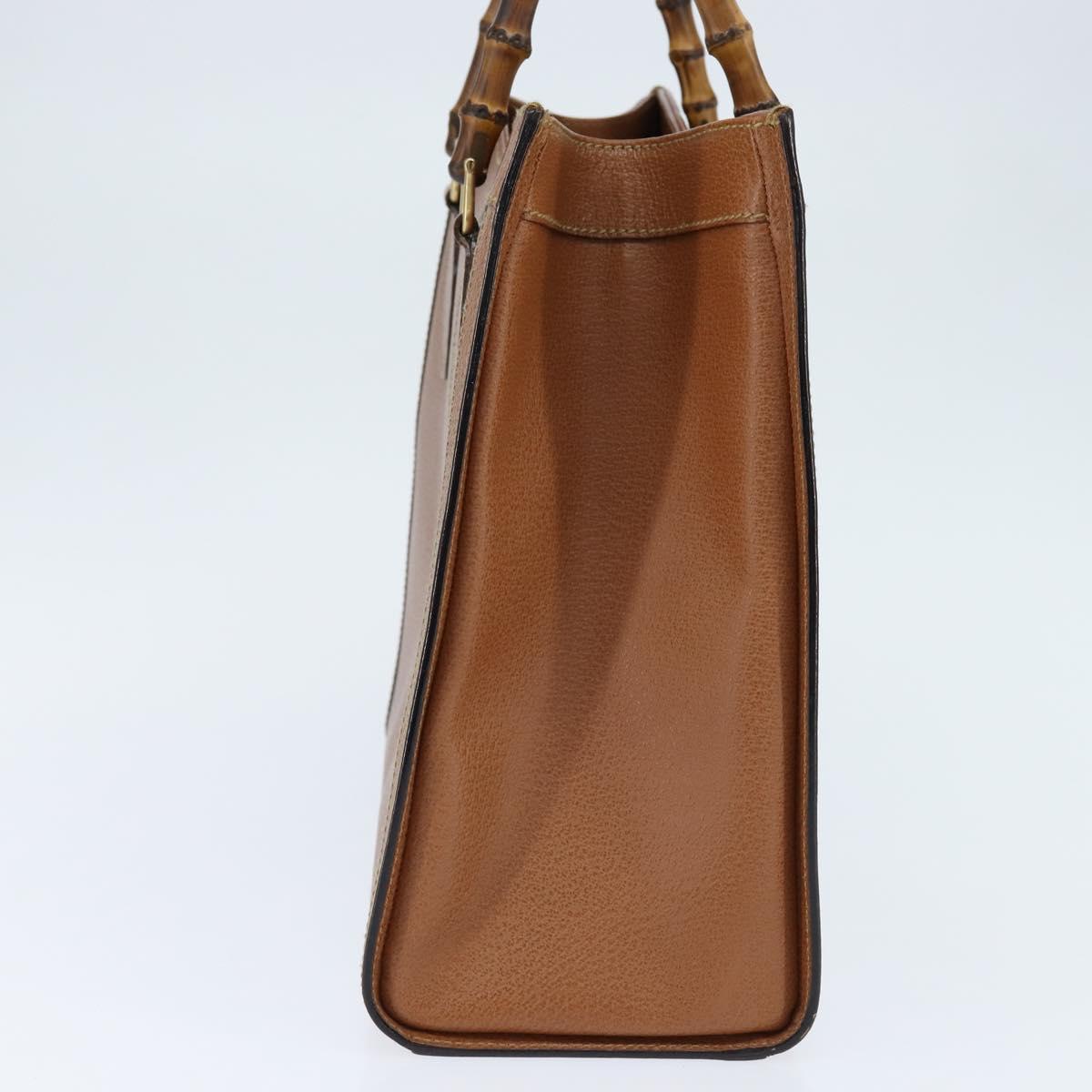 GUCCI Bamboo Hand Bag Leather Brown Gold 002 1186 0260 Auth ep11657