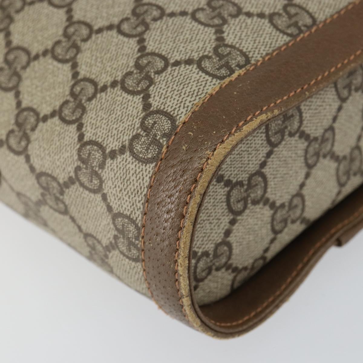 GUCCI GG Supreme Web Sherry Line Bag PVC Beige Gold 904 02 070 Auth ep11689