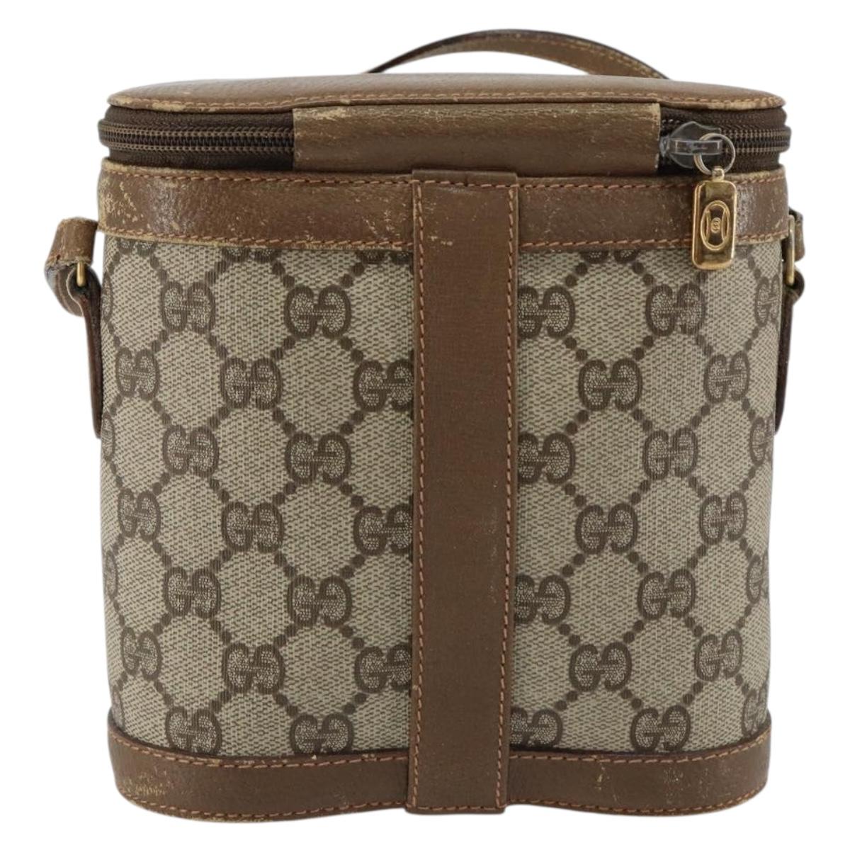 GUCCI GG Supreme Web Sherry Line Bag PVC Beige Gold 904 02 070 Auth ep11689