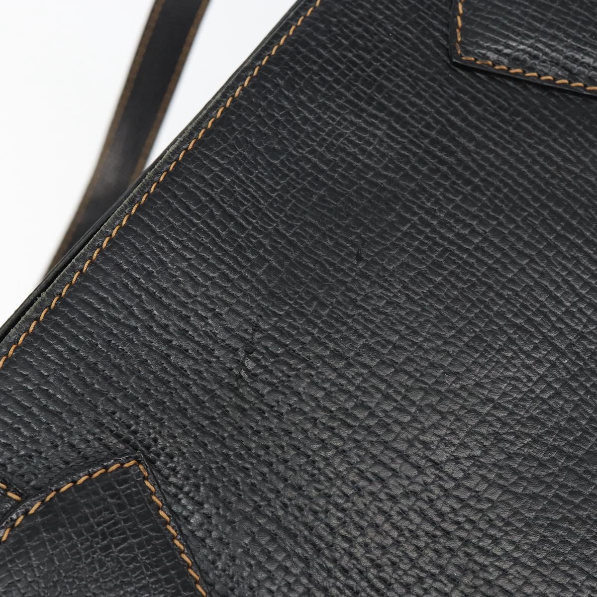 LOEWE Tote Bag Leather Black Gold Auth ep11694