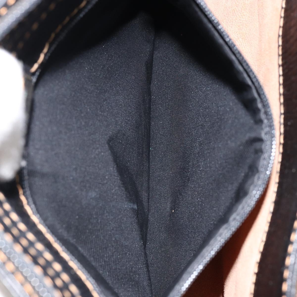 LOEWE Tote Bag Leather Black Gold Auth ep11694