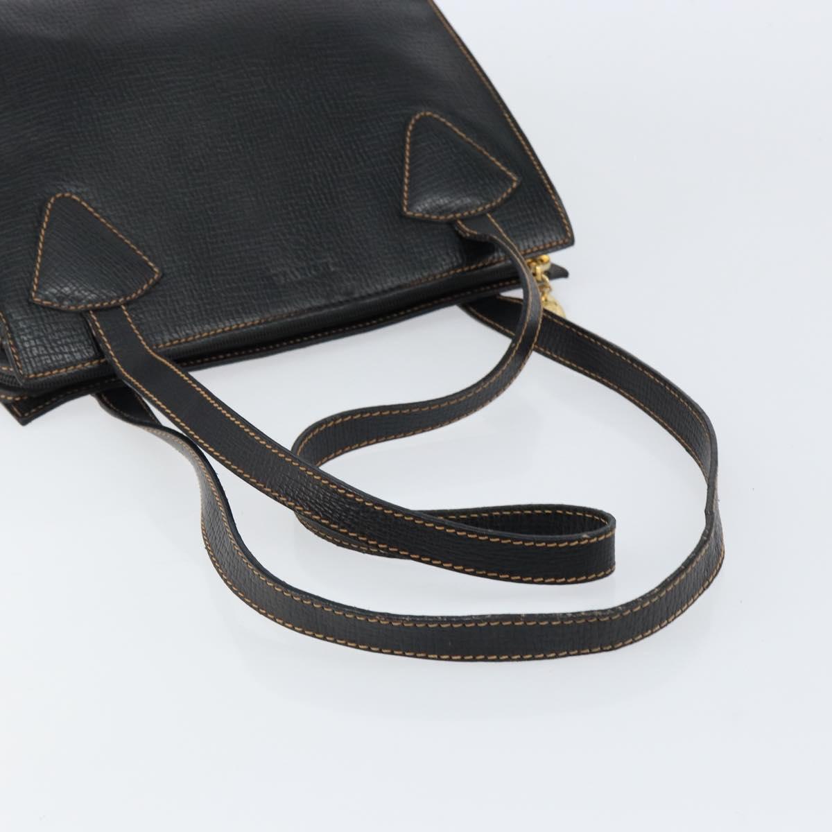 LOEWE Tote Bag Leather Black Gold Auth ep11694