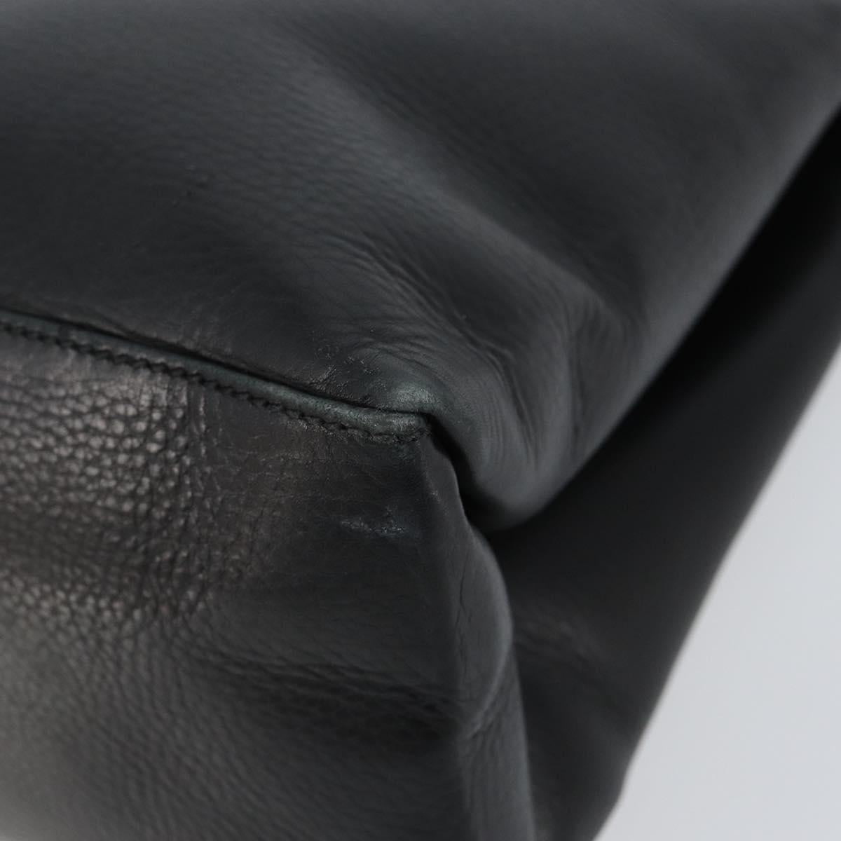 GUCCI Shoulder Bag Leather Black Gold 110177 Auth ep11697