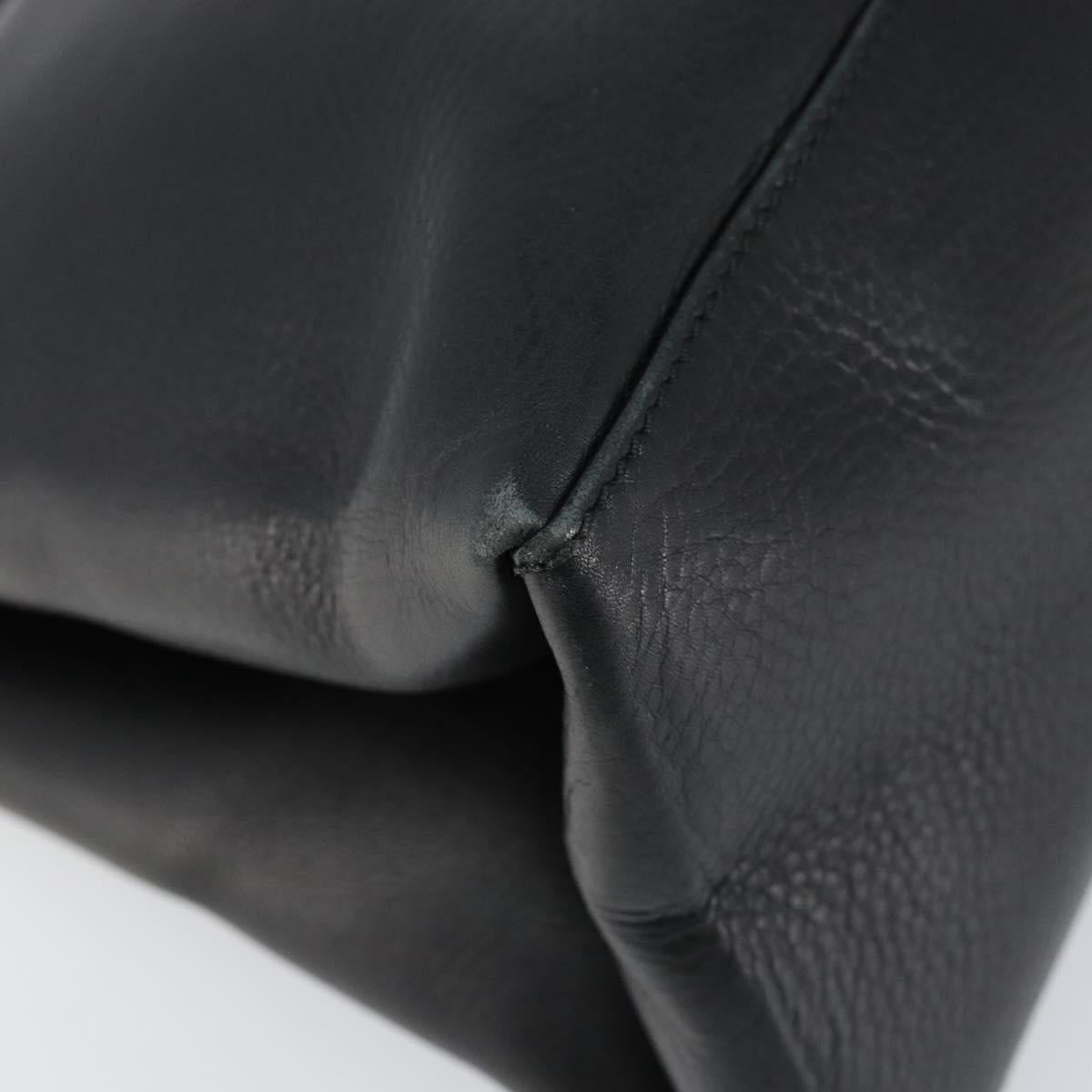 GUCCI Shoulder Bag Leather Black Gold 110177 Auth ep11697