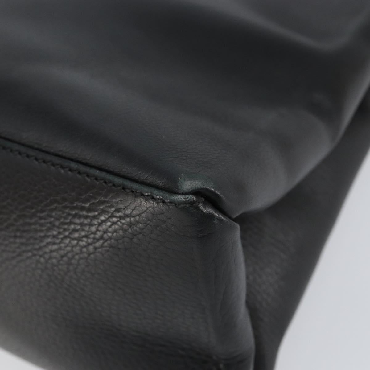 GUCCI Shoulder Bag Leather Black Gold 110177 Auth ep11697