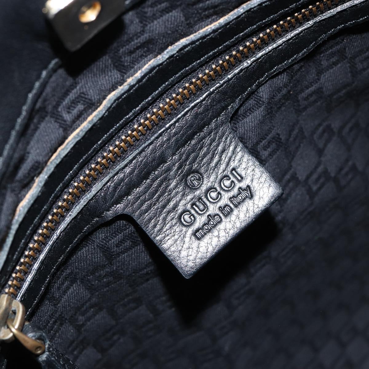 GUCCI Shoulder Bag Leather Black Gold 110177 Auth ep11697