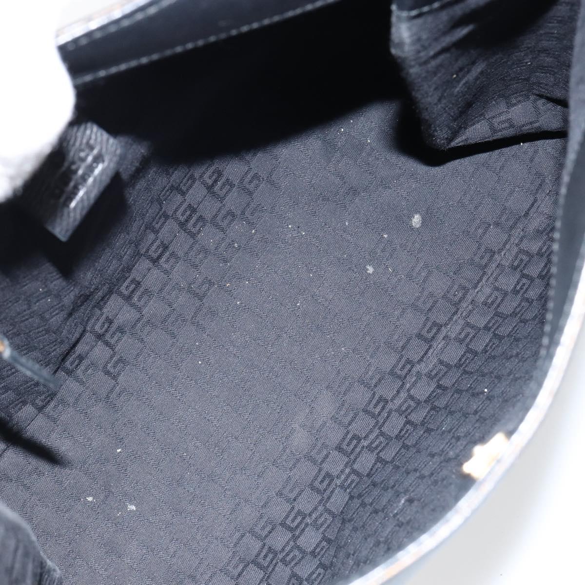 GUCCI Shoulder Bag Leather Black Gold 110177 Auth ep11697