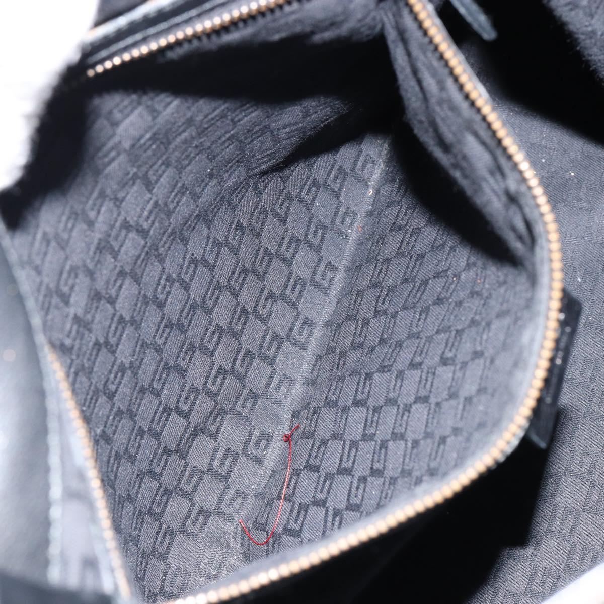 GUCCI Shoulder Bag Leather Black Gold 110177 Auth ep11697