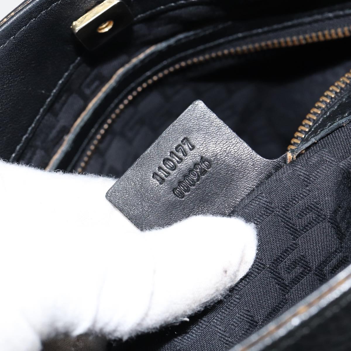 GUCCI Shoulder Bag Leather Black Gold 110177 Auth ep11697