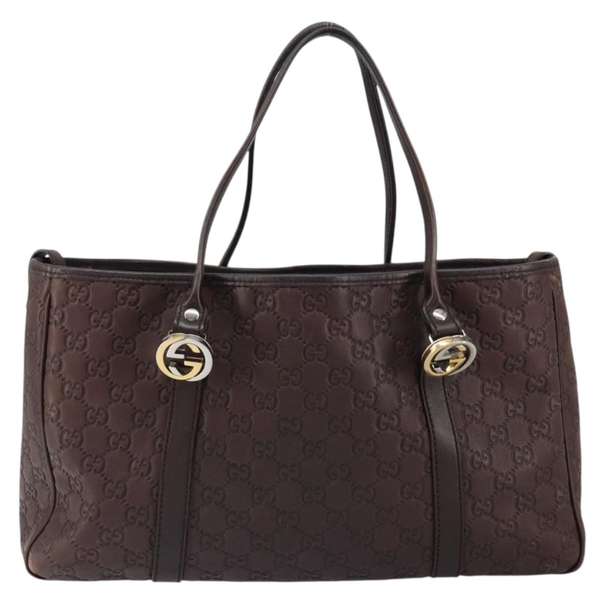 GUCCI GG Canvas Guccissima Miss GG Tote Bag Brown Gold 232957 Auth ep11705