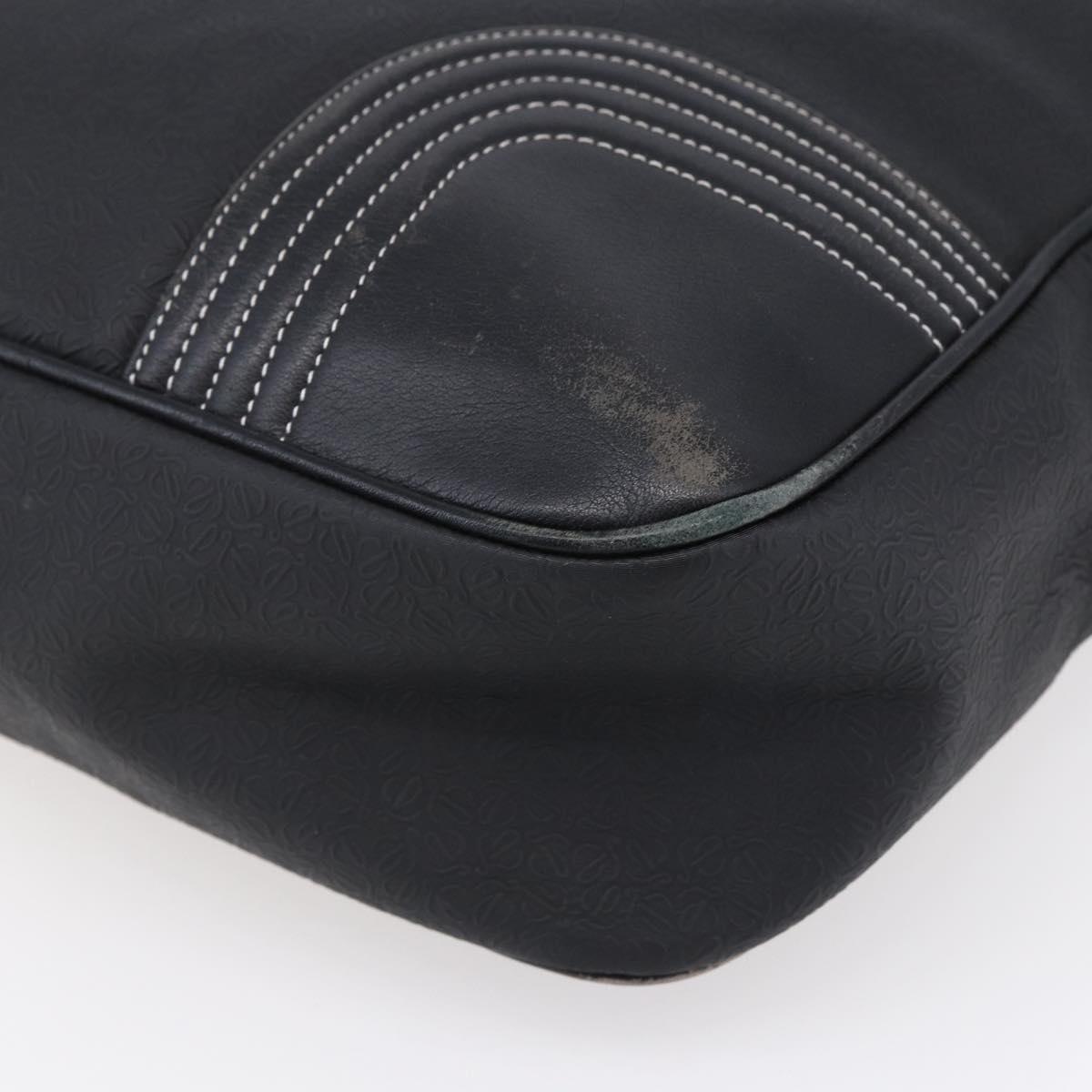 LOEWE Anagram Tote Bag PVC Leather Black Silver Auth ep11707