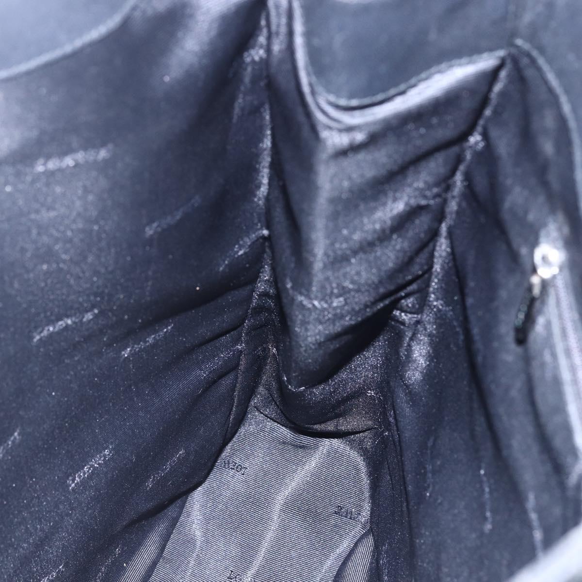 LOEWE Anagram Tote Bag PVC Leather Black Silver Auth ep11707