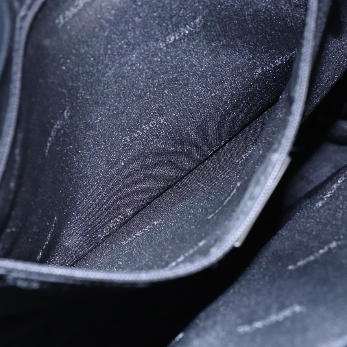 LOEWE Anagram Tote Bag PVC Leather Black Silver Auth ep11707