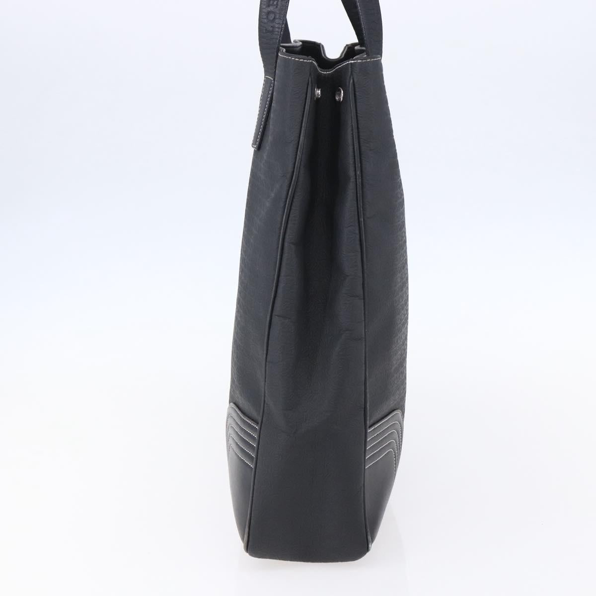 LOEWE Anagram Tote Bag PVC Leather Black Silver Auth ep11707