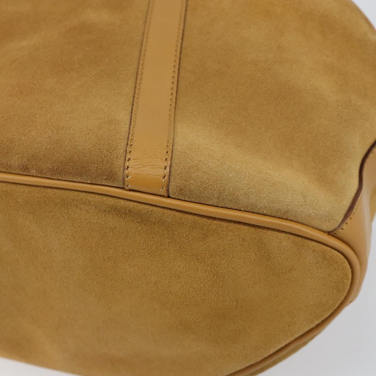 GUCCI Bamboo Hand Bag Suede Brown Silver Auth ep11709