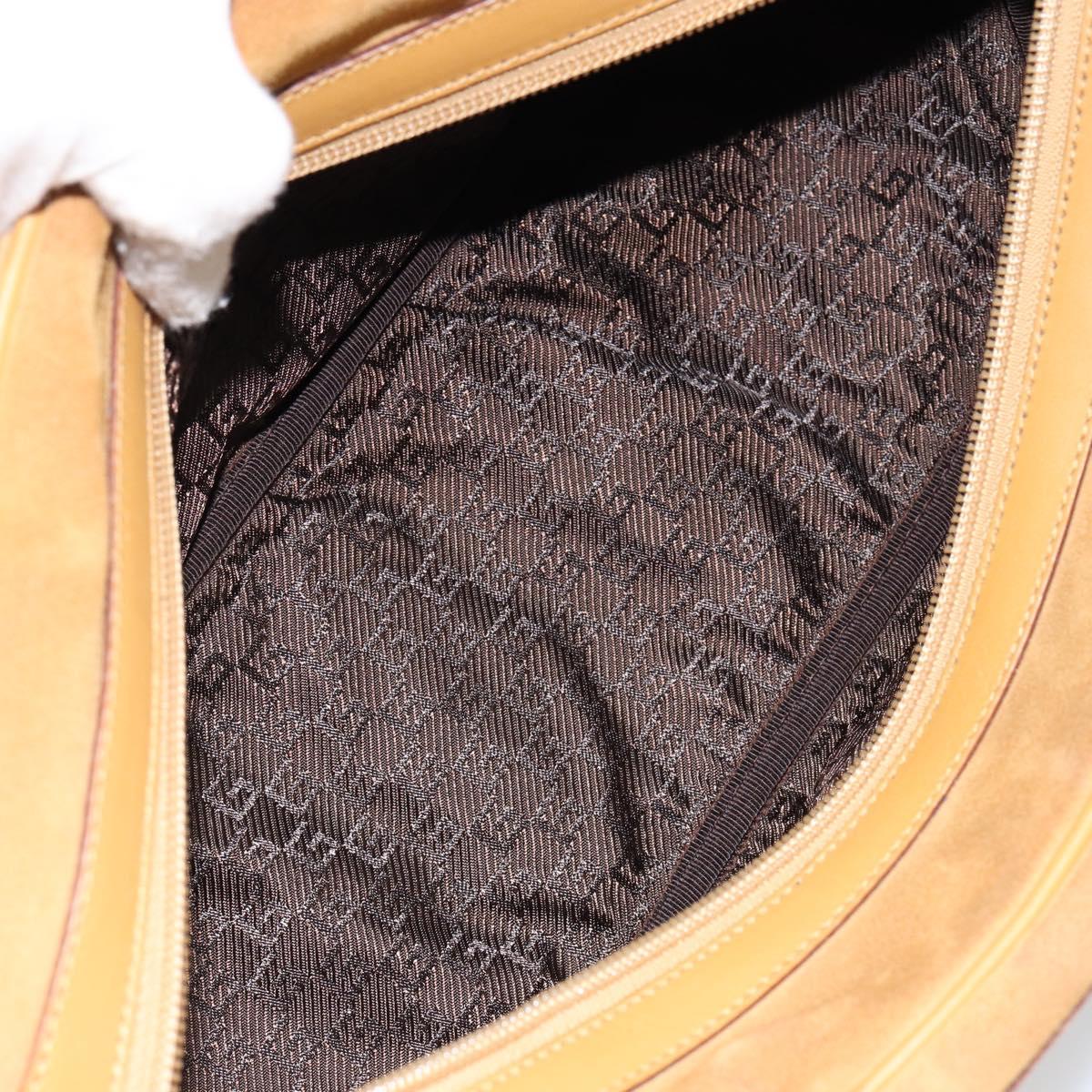 GUCCI Bamboo Hand Bag Suede Brown Silver Auth ep11709