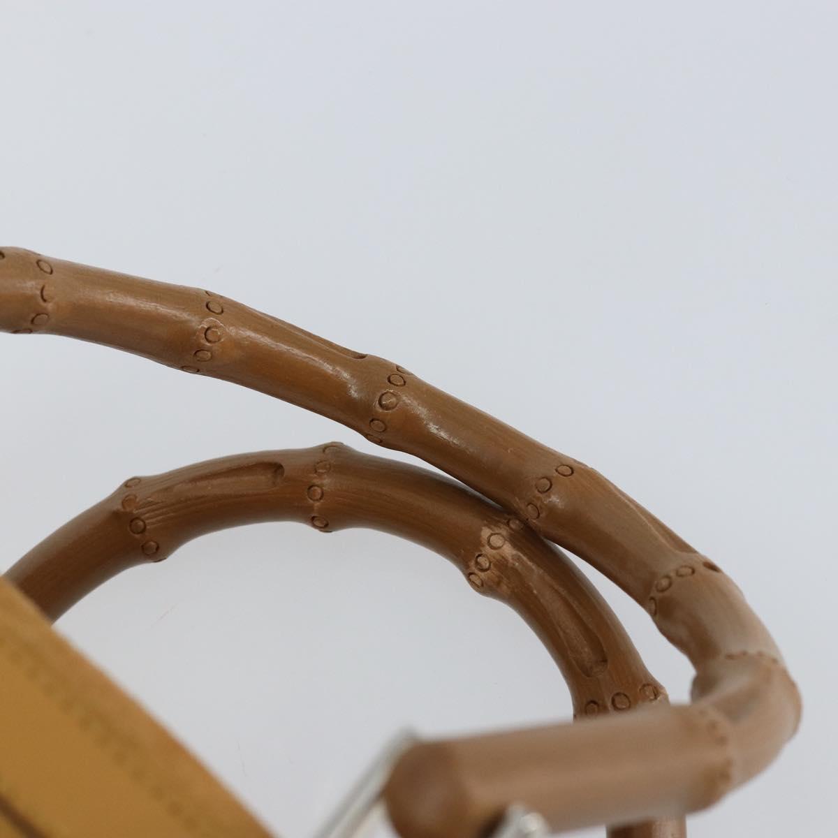 GUCCI Bamboo Hand Bag Suede Brown Silver Auth ep11709