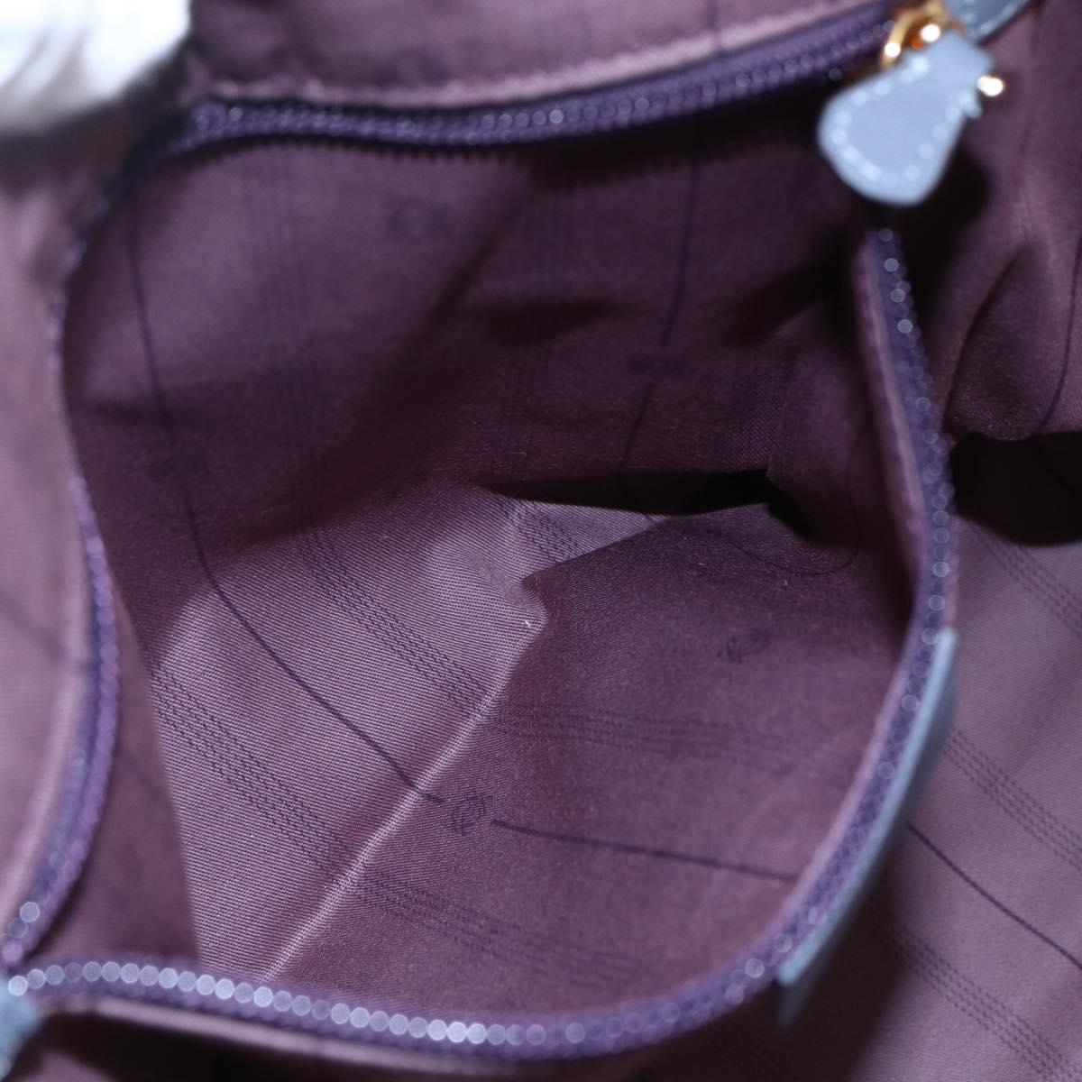 LOEWE Anagram Hand Bag Leather Blue Silver Auth ep11719