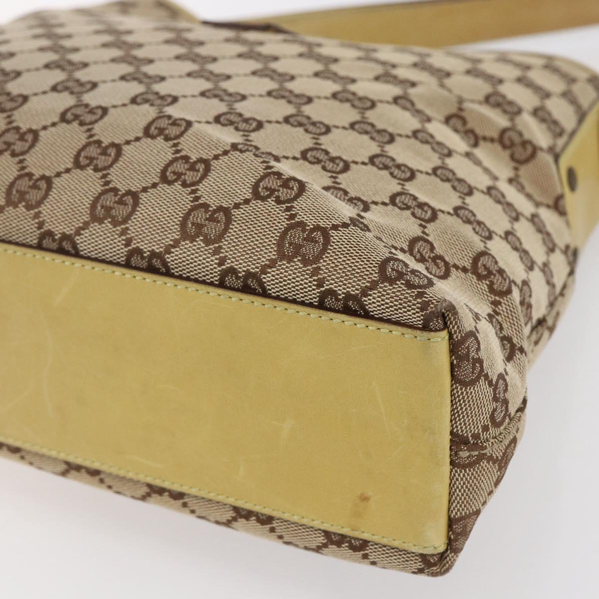 GUCCI GG Canvas New Jackie Shoulder Bag Beige Gold 110291 Auth ep11720