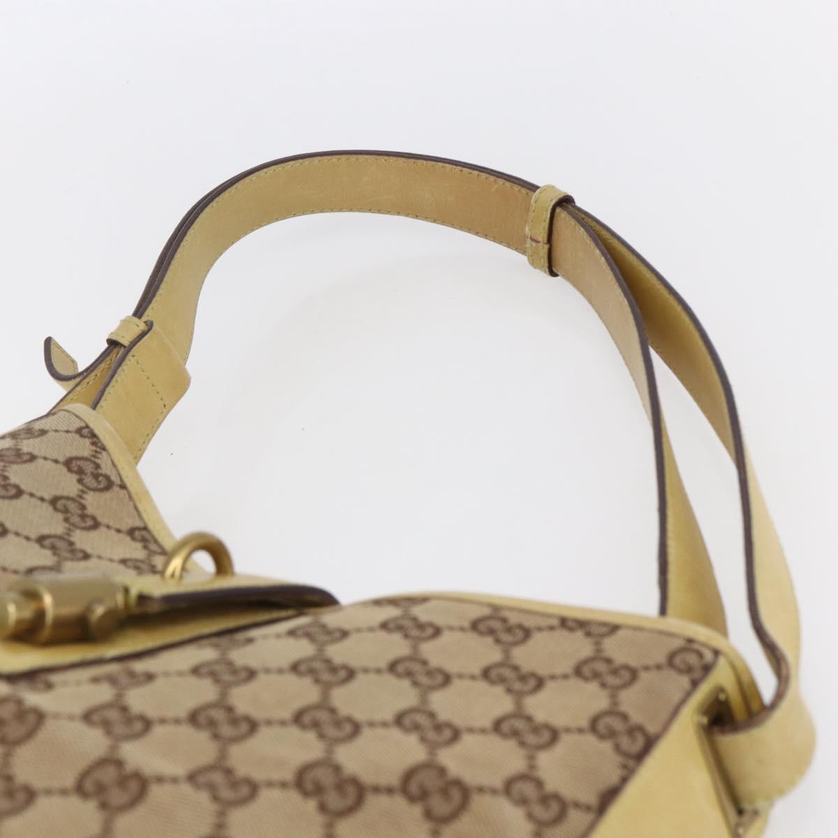 GUCCI GG Canvas New Jackie Shoulder Bag Beige Gold 110291 Auth ep11720