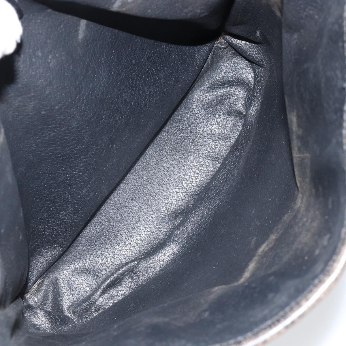 CELINE Macadam Canvas Tote Bag PVC Leather Black Gold Auth ep11721