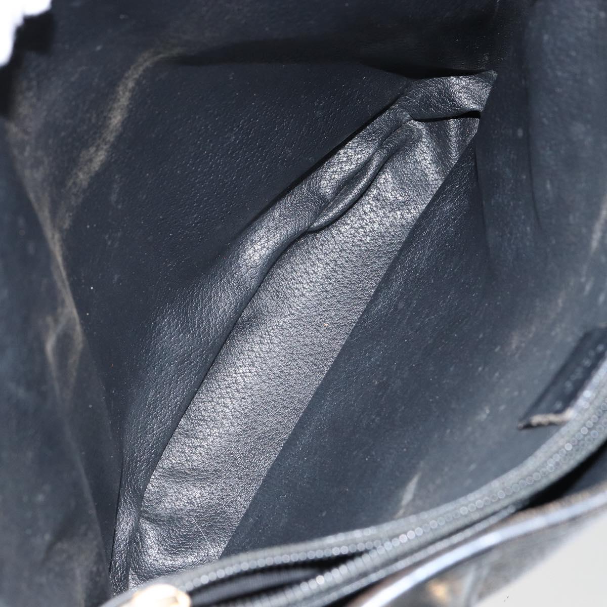 CELINE Macadam Canvas Tote Bag PVC Leather Black Gold Auth ep11721