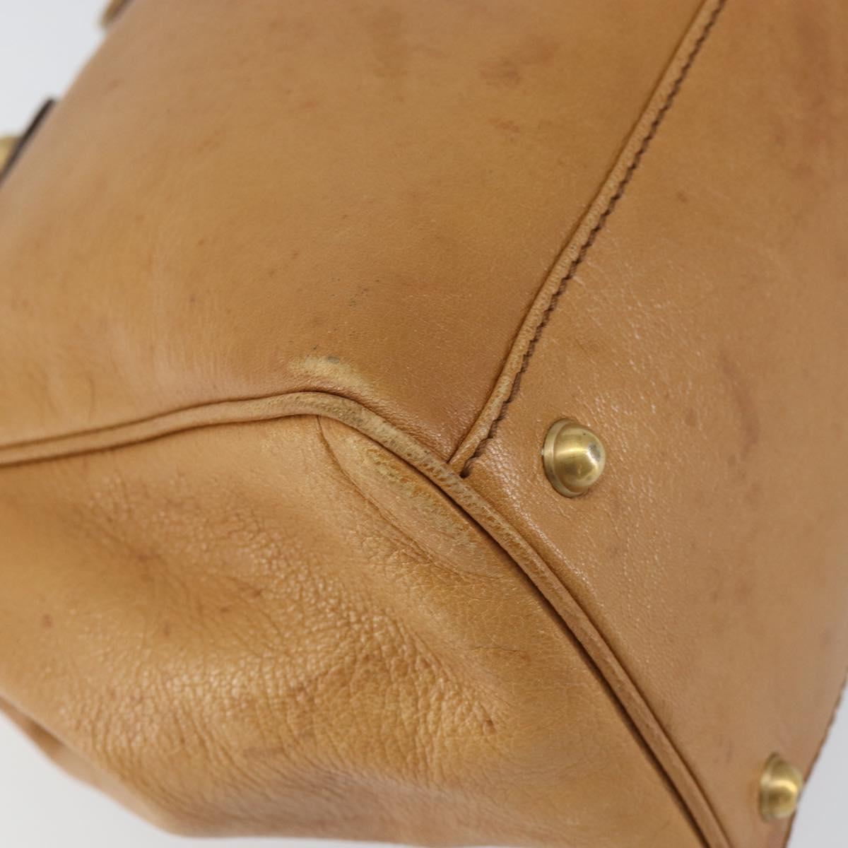 GUCCI Interlocking Hand Bag Leather Brown Gold 121551 Auth ep11723