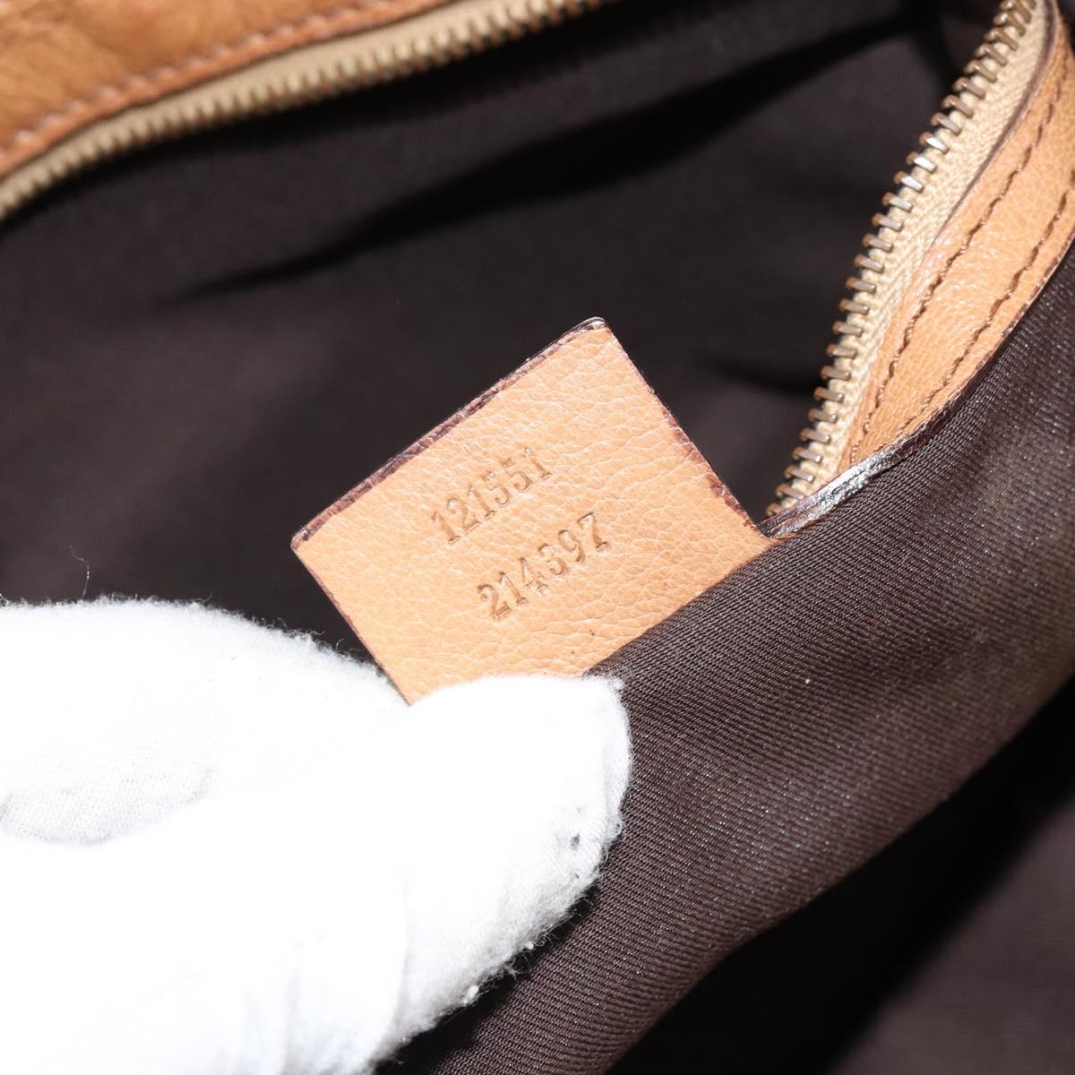 GUCCI Interlocking Hand Bag Leather Brown Gold 121551 Auth ep11723