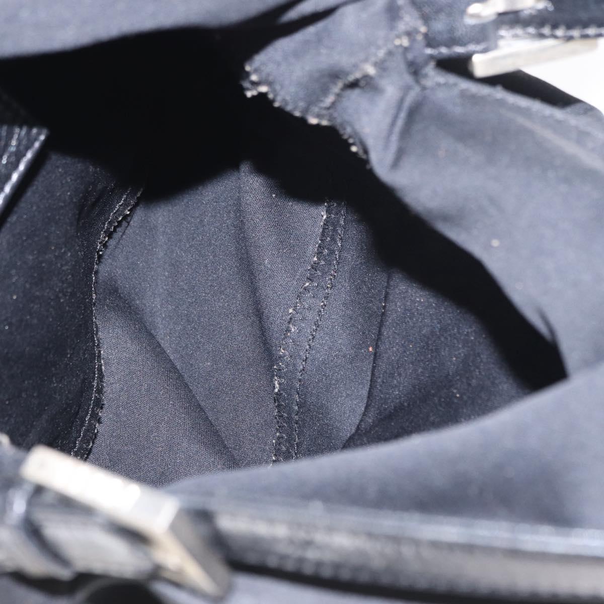 FENDI Mamma Baguette Shoulder Bag Nylon Black Silver Auth ep11735