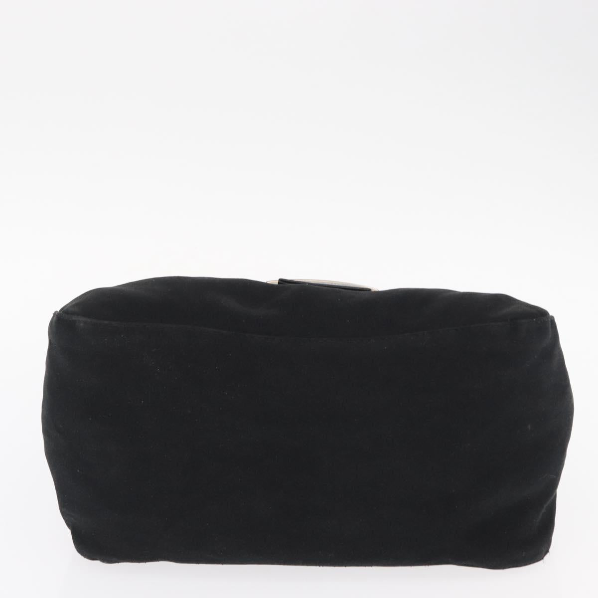 FENDI Mamma Baguette Shoulder Bag Nylon Black Silver Auth ep11735