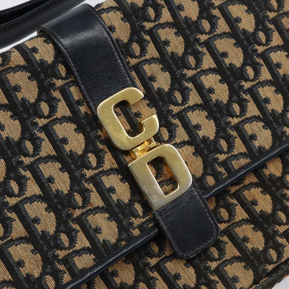 Christian Dior Trotter Canvas Shoulder Bag Navy Auth ep11736