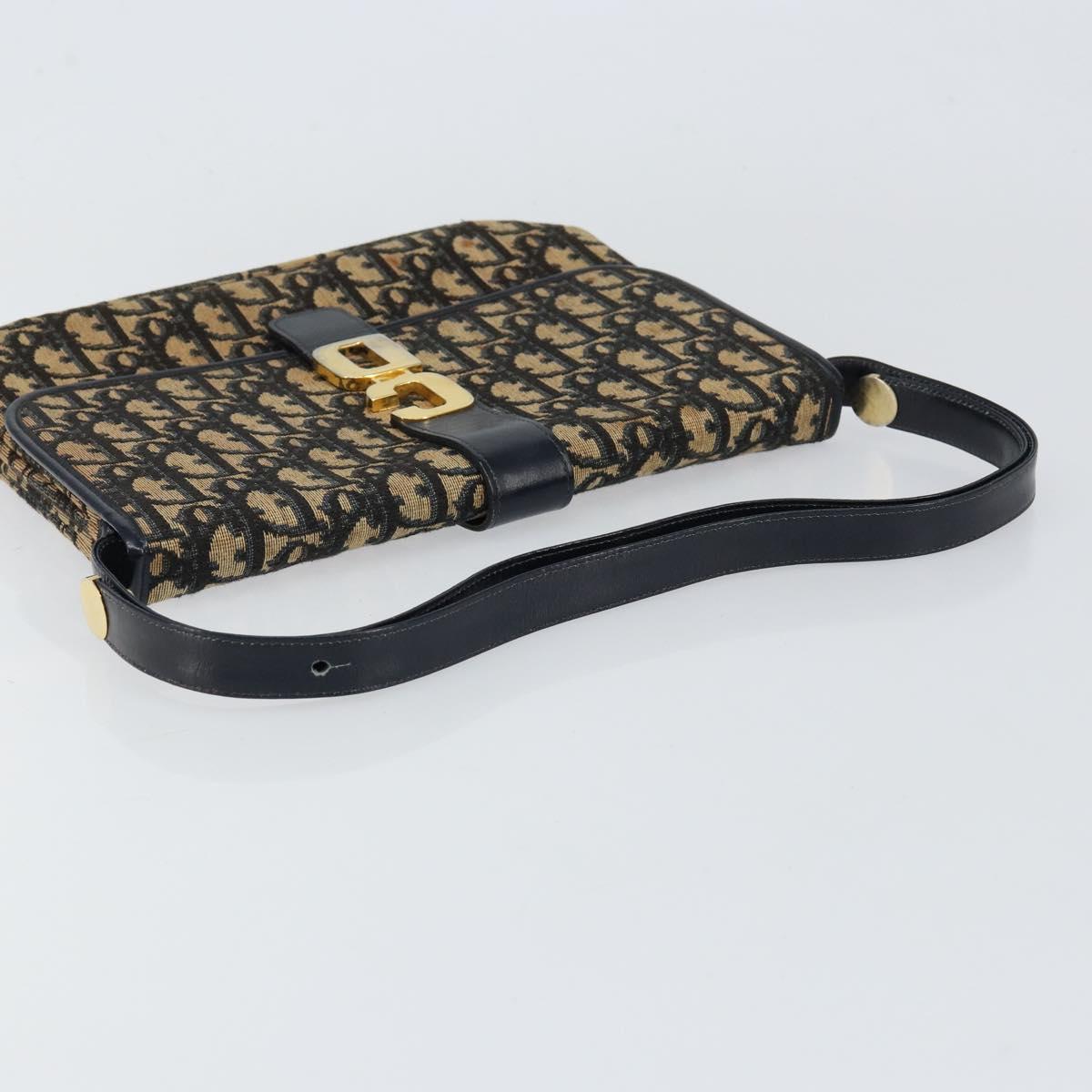 Christian Dior Trotter Canvas Shoulder Bag Navy Auth ep11736