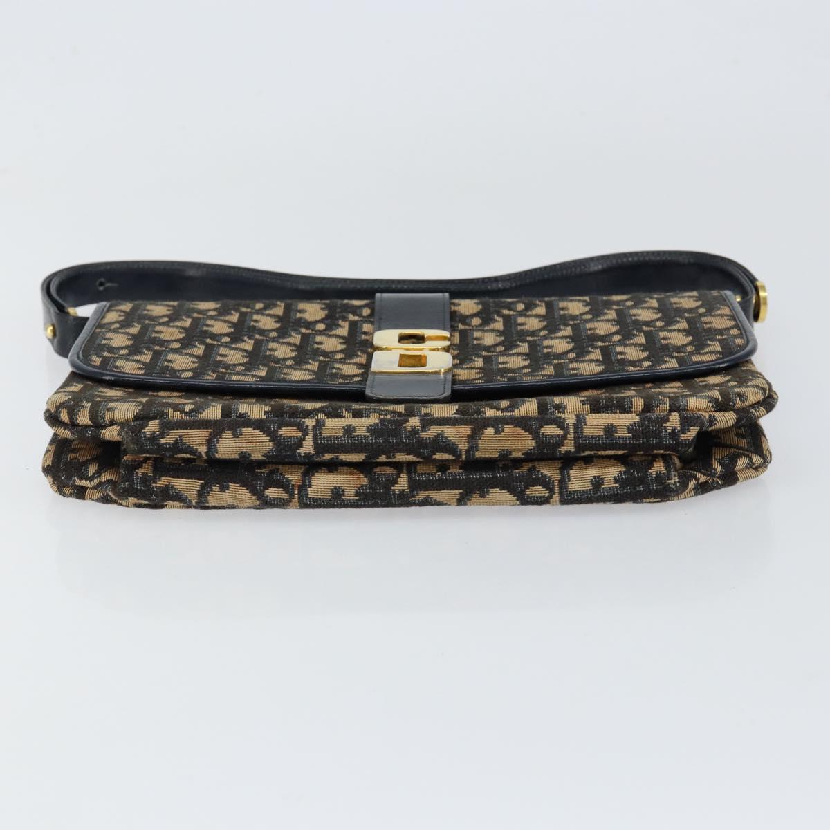 Christian Dior Trotter Canvas Shoulder Bag Navy Auth ep11736