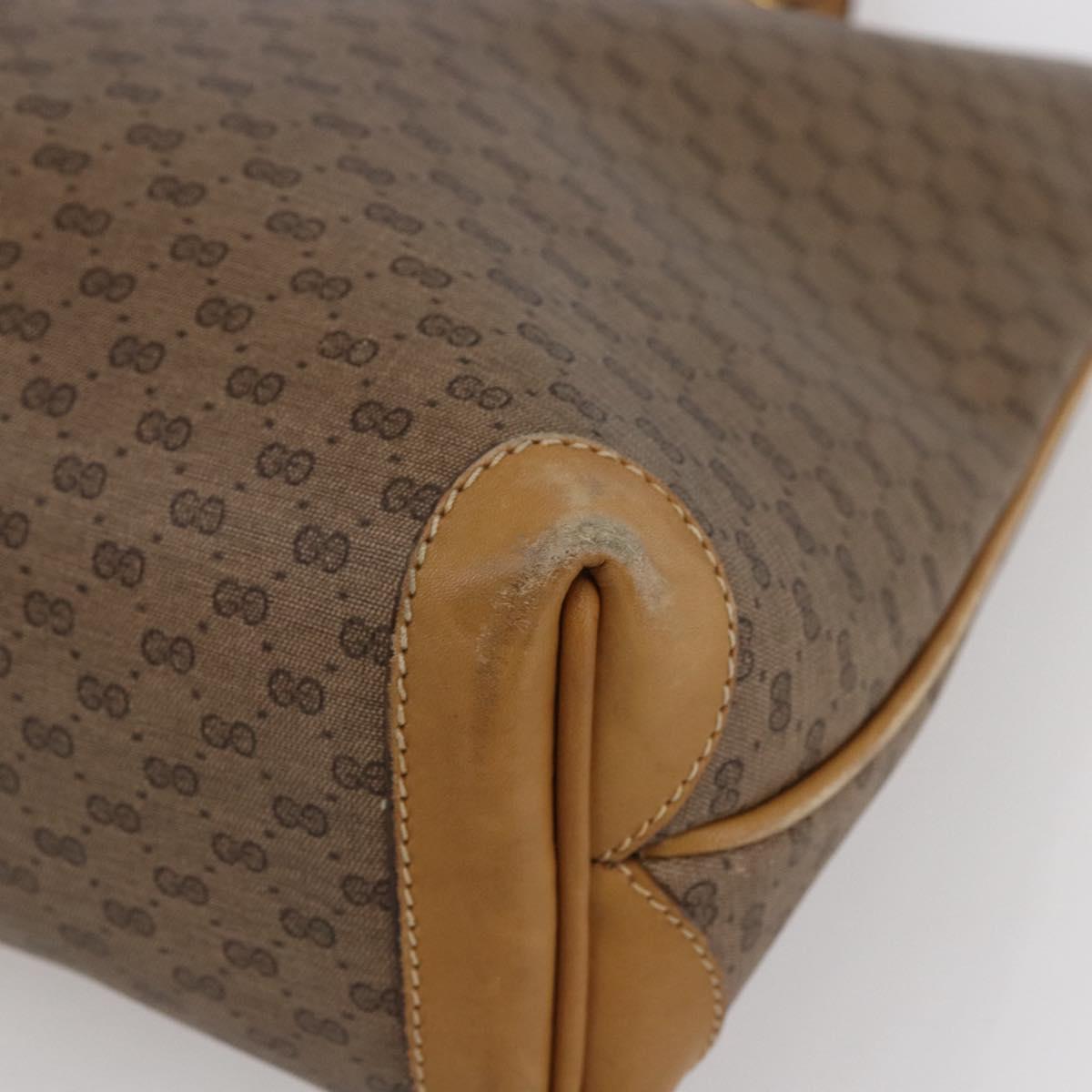 GUCCI Micro GG Supreme Hand Bag PVC Beige Gold 02 39 4947 Auth ep11737